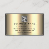 Aangepaste QR CODE Logo Eyelashes Faux Gold Visitekaartje (Achterkant)