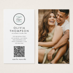 Aangepaste QR-code logo foto zakelijke kaarten Visitekaartje