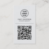 Aangepaste QR-code Logo Minimal Grey Visitekaartje (Voorkant)
