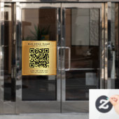Aangepaste QR-code logo tekst namaakgoud glamourou Raamsticker (Kantoordeur)