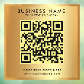 Aangepaste QR-code logo tekst namaakgoud glamourou Raamsticker (Vel 3)