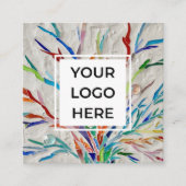 Aangepaste QR-code Logo Vierkante Visitekaartje (Voorkant)