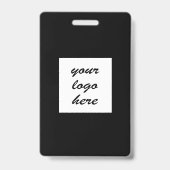 Aangepaste QR-code logo zwart solide minimalistisc Badge (Achterkant)