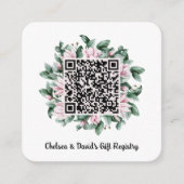 Aangepaste QR-code Magnolia Bloem Frame Cadeau Reg Informatiekaartje (Voorkant)