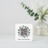 Aangepaste QR-code Magnolia Flower Lijst Cadeaureg Informatiekaartje (Staand voorkant)
