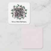 Aangepaste QR-code Magnolia Flower Lijst Cadeaureg Informatiekaartje (Voorkant / Achterkant)