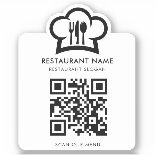 Aangepaste QR Code Menu Sticker (Voorkant)