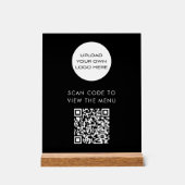Aangepaste QR-code menuscanningslogo Zwart Acryl Bord (Voorkant)