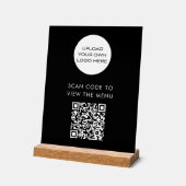 Aangepaste QR-code menuscanningslogo Zwart Acryl Bord (Hoek)