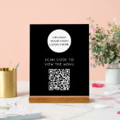Aangepaste QR-code menuscanningslogo Zwart Acryl Bord (Huwelijk)