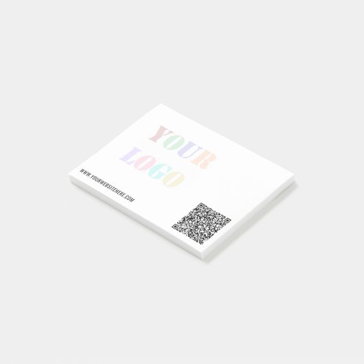 Aangepaste QR-code merklogo Post-it® notities voor Notes (Schuin)