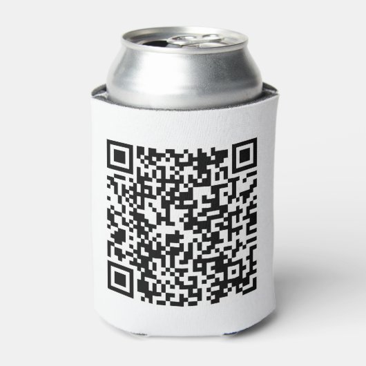 Aangepaste QR-code met kantooruren Blikjeskoeler (Blikje Voorkant)