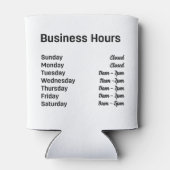 Aangepaste QR-code met kantooruren Blikjeskoeler (Achterkant)