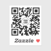 Aangepaste QR-code met Logo Business Square Declin Sticker (Vel)