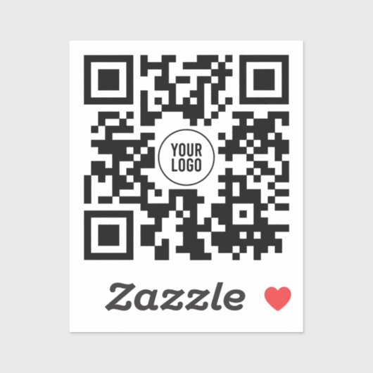 Aangepaste QR-code met Logo Business Square Declin Sticker (Vel)