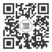 Aangepaste QR-code met Logo Business Square Declin Sticker (Voorkant)