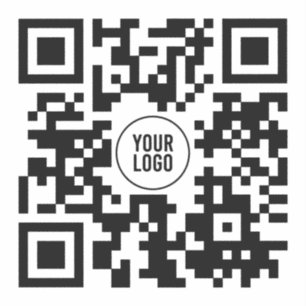 Aangepaste QR-code met Logo Business Square Declin Sticker