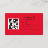 Aangepaste QR-code Modern rood Visitekaartje (Voorkant)