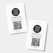 Aangepaste QR-code Modern zakelijk logo Minimalist Badge (Voor- en achterkant)