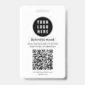 Aangepaste QR-code Modern zakelijk logo Minimalist Badge (Achterkant)
