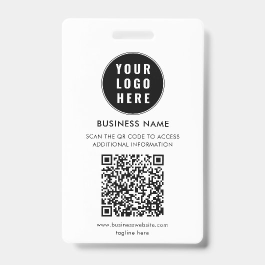 Aangepaste QR-code Modern zakelijk logo Minimalist Badge (Voorzijde)