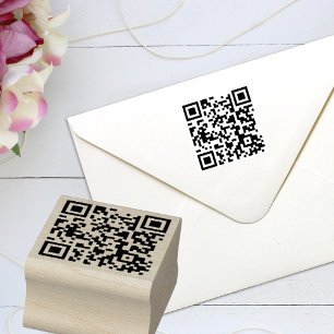 Aangepaste QR-code moderne minimalistische zakelij Rubberstempel