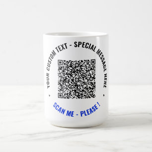 Aangepaste QR Code Mok Gift Jouw tekst Lettertype 