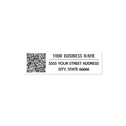 Aangepaste QR-code naam Aangepaste tekst Adres Ste Zelfinktende Stempel (Design)