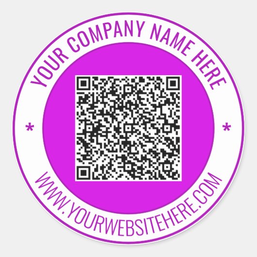 Aangepaste QR-code naam info ronde stickers voorbe (Voorkant)