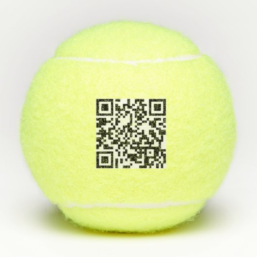 Aangepaste QR-code of foto-contactinfo-id-label Tennisballen (Voorkant)