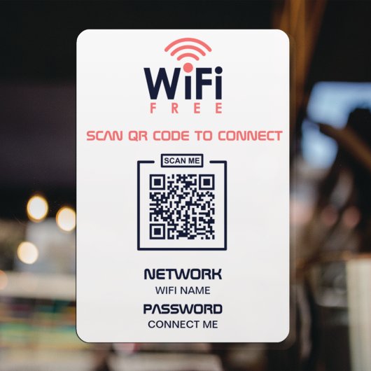 Aangepaste QR-code om te scannen om verbinding te  Raamsticker