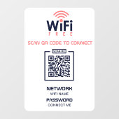 Aangepaste QR-code om te scannen om verbinding te  Raamsticker (Vel)