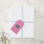 aangepaste QR-code op maat gesneden website roze L Cadeaulabel (Met Touw)