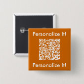 Aangepaste QR-code Oranje Button (Voorkant /achterkant)