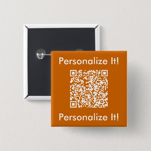Aangepaste QR-code Oranje Button (Voorkant /achterkant)
