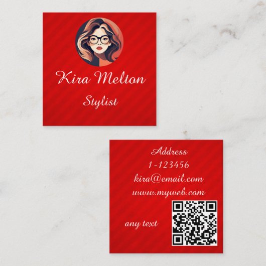 Aangepaste QR-code professioneel Vierkante Visitekaartje (Voorkant / Achterkant)