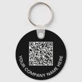 Aangepaste QR-code promotioneel zwart Sleutelhanger (Voorkant)