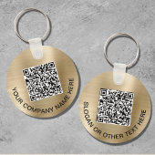 Aangepaste QR-code Promotionele Goud Sleutelhanger