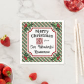 Aangepaste QR-code restaurant kerst plaid Servet (Insitu)