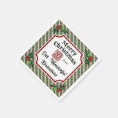 Aangepaste QR-code restaurant kerst plaid Servet (Hoek)