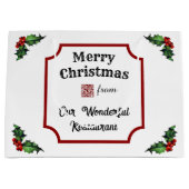 Aangepaste QR Code Restaurant Vrolijk Kerstfeest Groot Cadeauzakje (Voorkant)