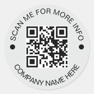 Aangepaste QR-code Rond Grijs Waterdicht Bedrijf Ronde Sticker