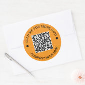 Aangepaste QR-code Rond SINAASAPPEL Waterdichte Za Ronde Sticker (Envelop)
