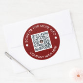 Aangepaste QR-code Rond Vinyl Waterdicht Bedrijf Ronde Sticker (Envelop)
