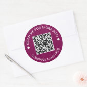 Aangepaste QR-code Rond Vinyl Waterdicht Bedrijf Ronde Sticker (Envelop)