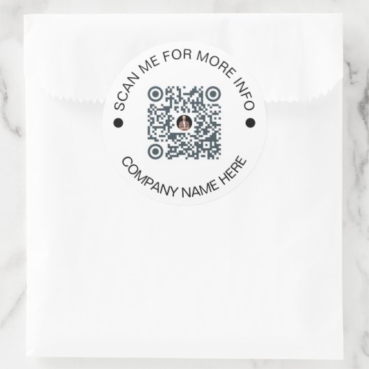 Aangepaste QR-code Rond wit Waterdicht Bedrijf Ronde Sticker (Tas)