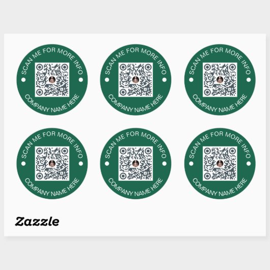 Aangepaste QR Code Ronde Groene Waterdichte Zaken Ronde Sticker (Vel)
