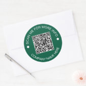 Aangepaste QR Code Ronde Groene Waterdichte Zaken Sticker (Envelop)