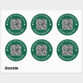 Aangepaste QR Code Ronde Groene Waterdichte Zaken Sticker (Vel)