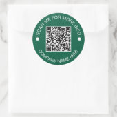 Aangepaste QR Code Ronde Groene Waterdichte Zaken Sticker (Tas)